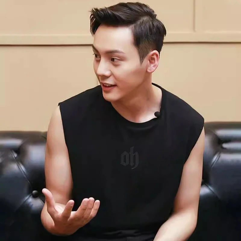 美式潮牌无袖T恤男背心男款夏季宽松男士健身上衣服纯棉运动坎肩