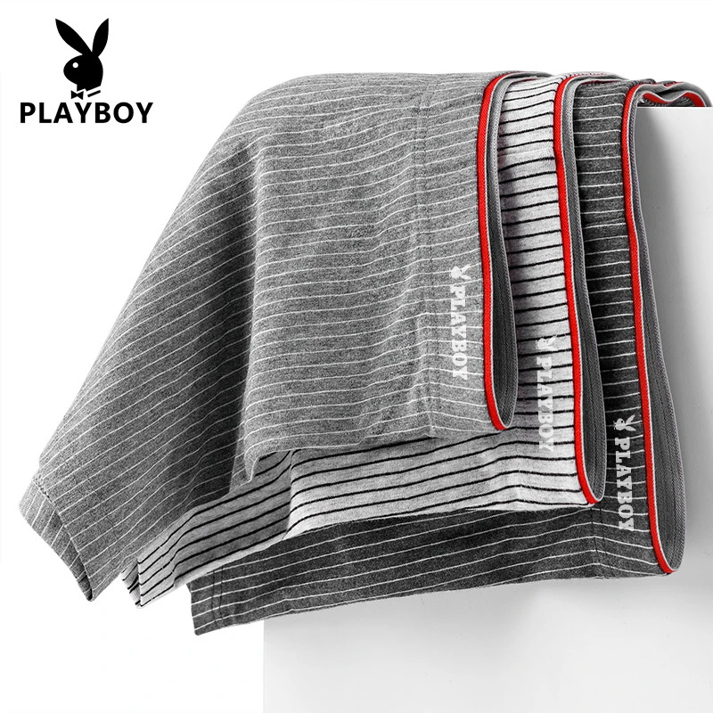 PLAYBOY/花花公子男士内裤男平角裤棉男生透气四角裤头男生底裤衩
