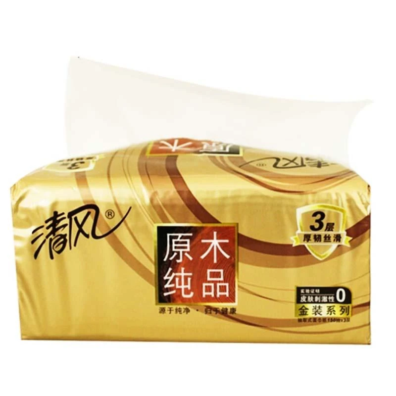 清风金装原木软抽纯品150抽