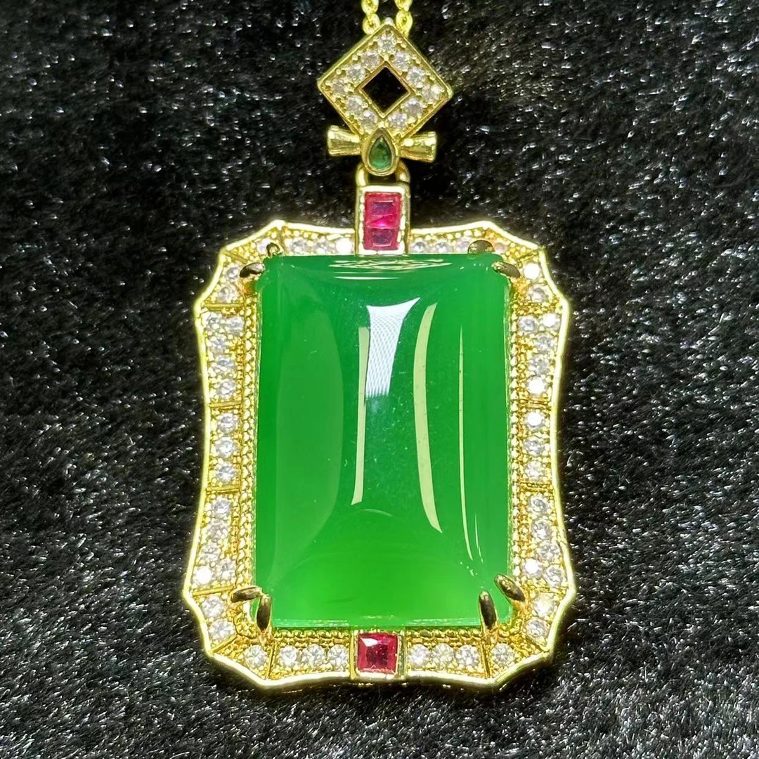 LU-精美绿色无事牌吊坠*lu032