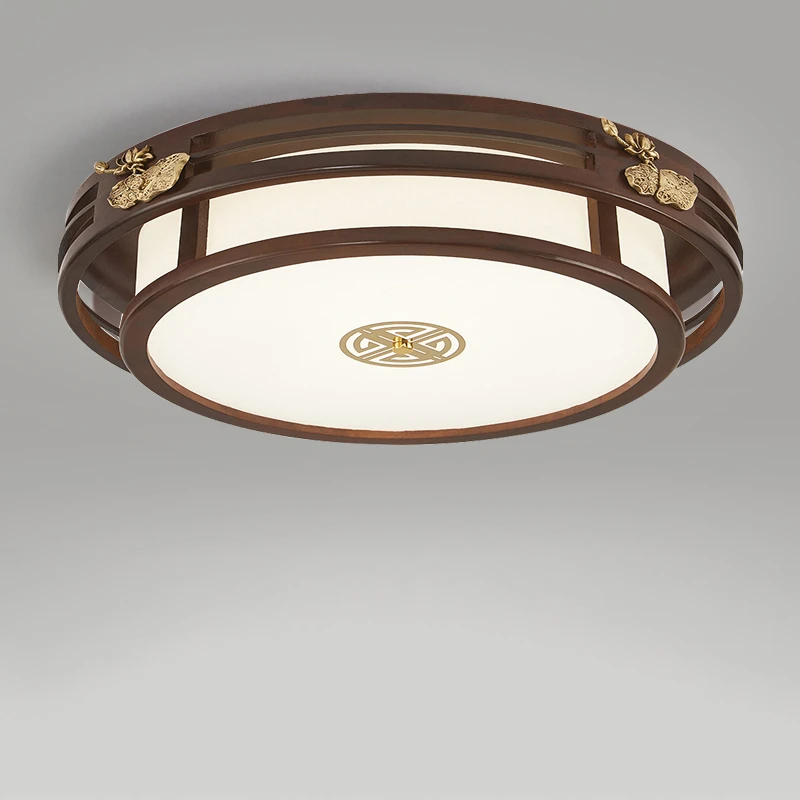 新中式实木客厅吸顶灯大厅卧室书房餐厅中国风仿古套餐家用灯具