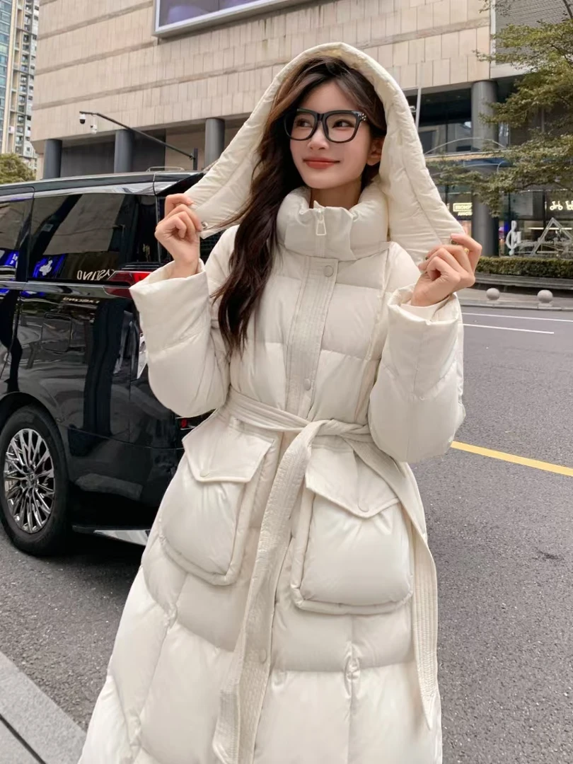 8825 长款宽松显瘦新款加厚保暖外套派克服