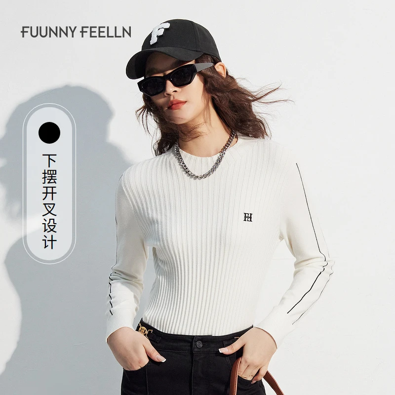 【达人专属】FF||仿佛长袖针织衫圆领套头打底设计感FZ01200