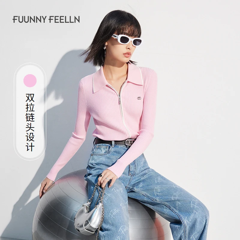 【达人专属】FF||仿佛季粉色小香风针织衫女开衫外长袖针织衫显瘦