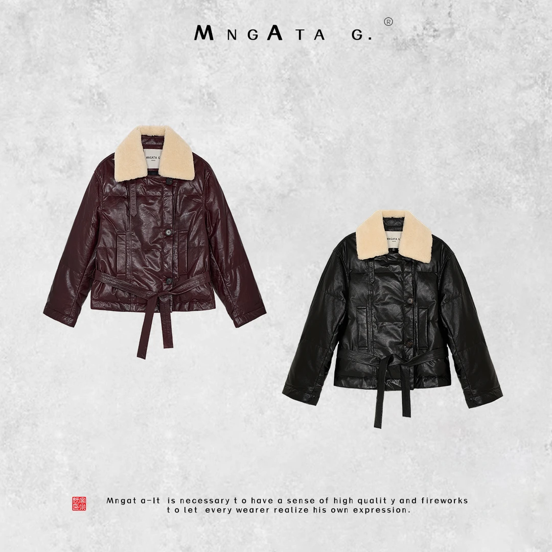 宫小妍宫小妍【曼奢·昆仑】羊皮白鹅绒新中式短外套秋冬X280477