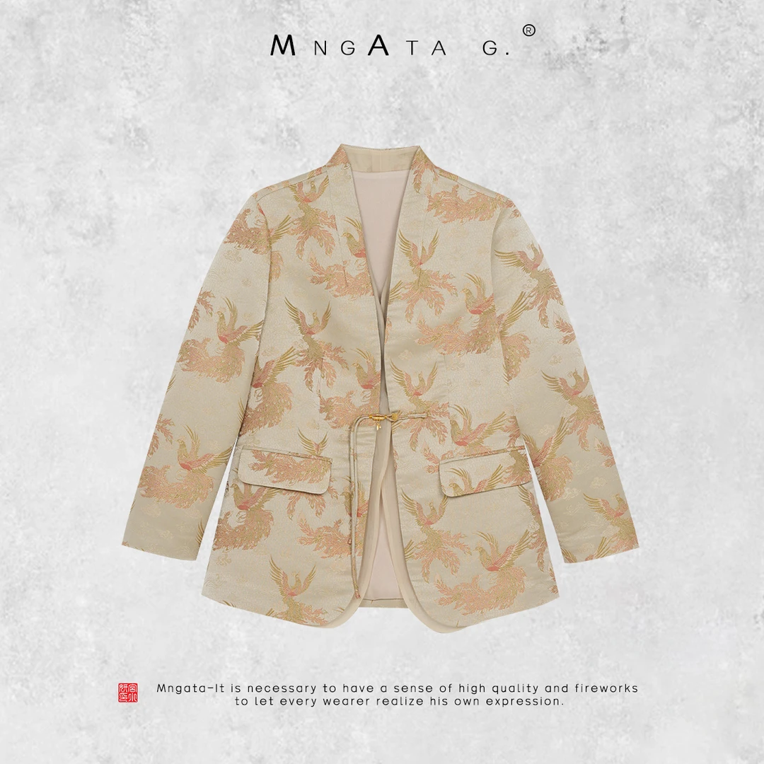 MNGATA G.宫小妍【宋锦·金陵凤凰】早秋新中式桑蚕丝短外套Y030013