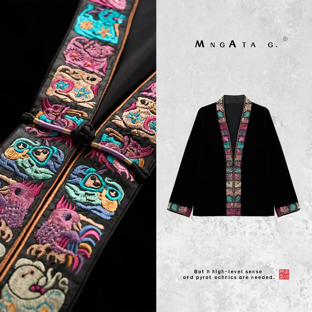 MNGATA G.宫小妍【曼奢苗绣·生肖图】早秋新中式真丝外套4086809