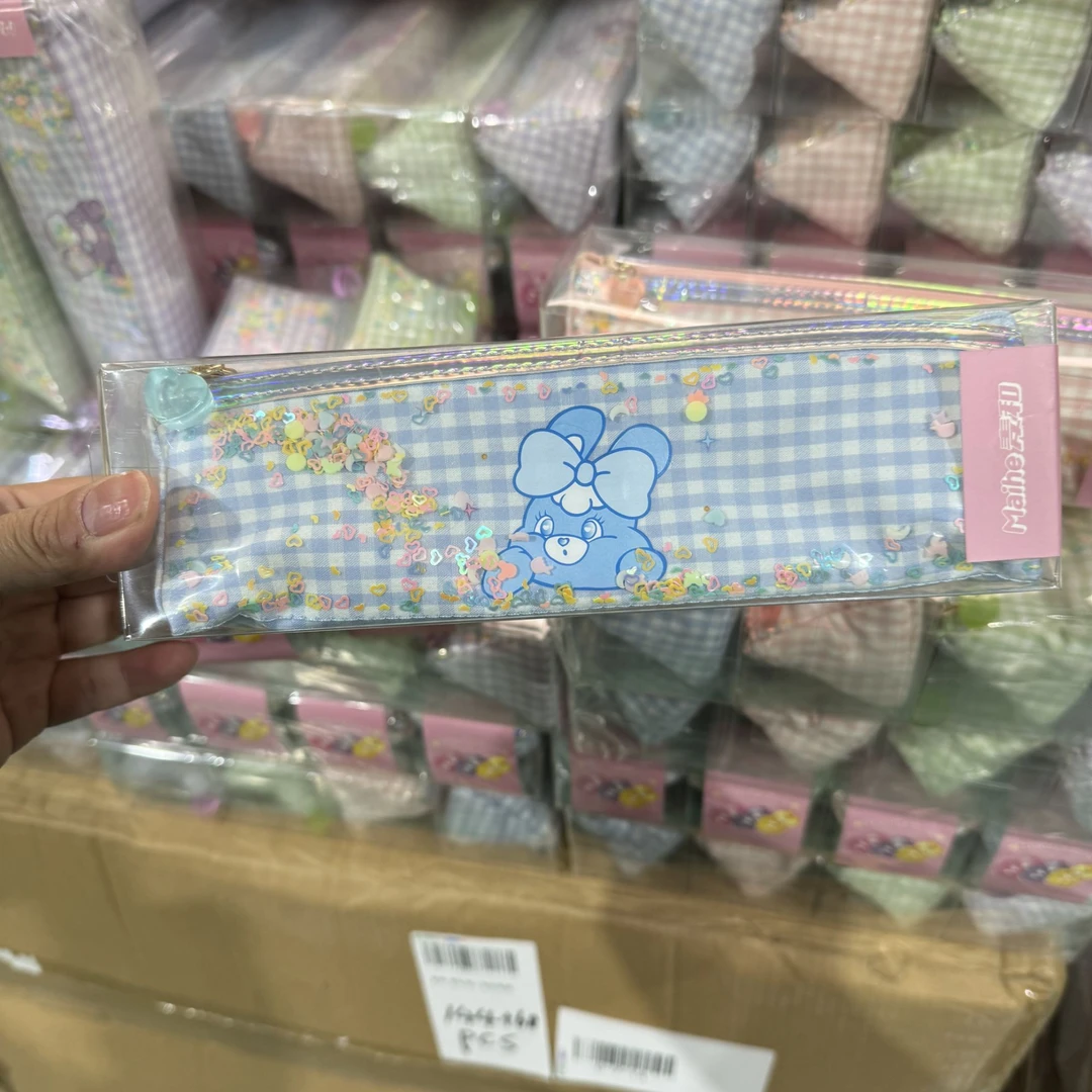 麦和彩虹兔三角形笔袋