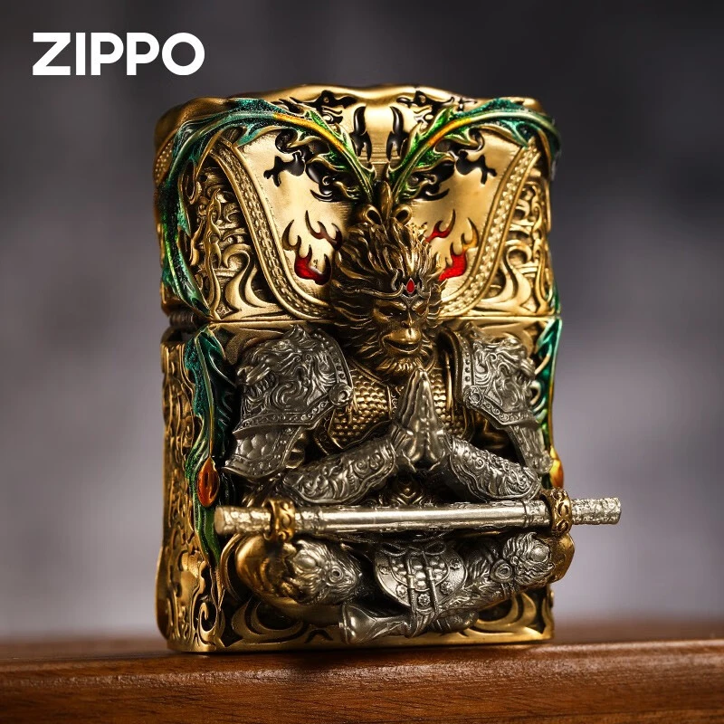 ZIPPO打火机夜光套壳重甲斗战胜佛芝宝防风火机男士DY8902TF