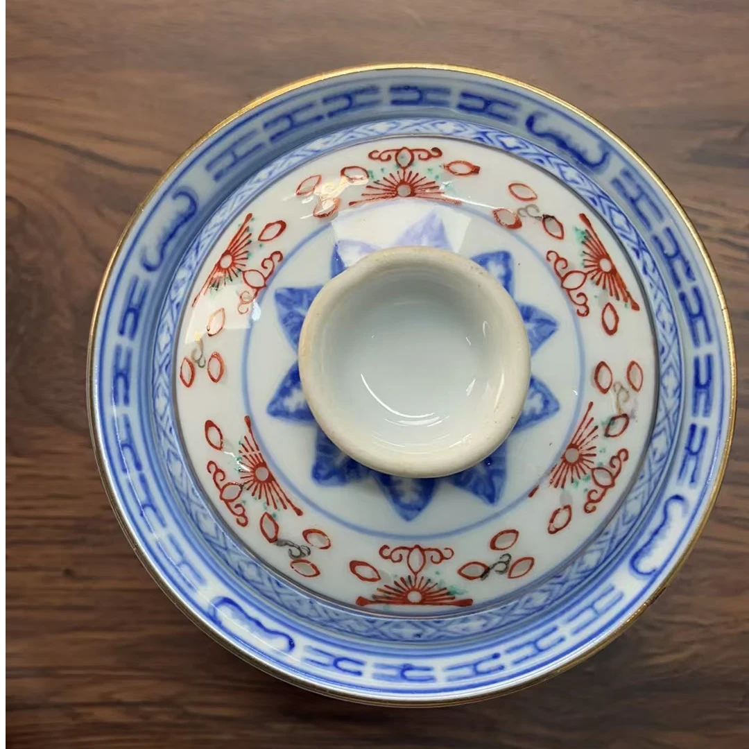 567青花三彩盖碗