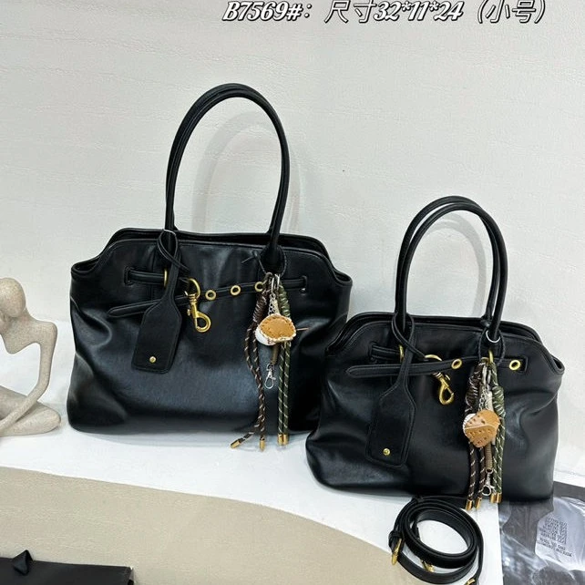 轻奢简约复古大容量托特包通勤小众设计洋气单肩斜挎女包百搭黑色