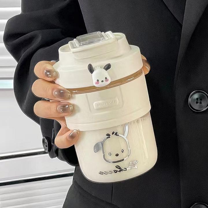 2023新款高颜值咖啡杯子ins风学生玻璃水杯简约小众吸管杯防摔杯