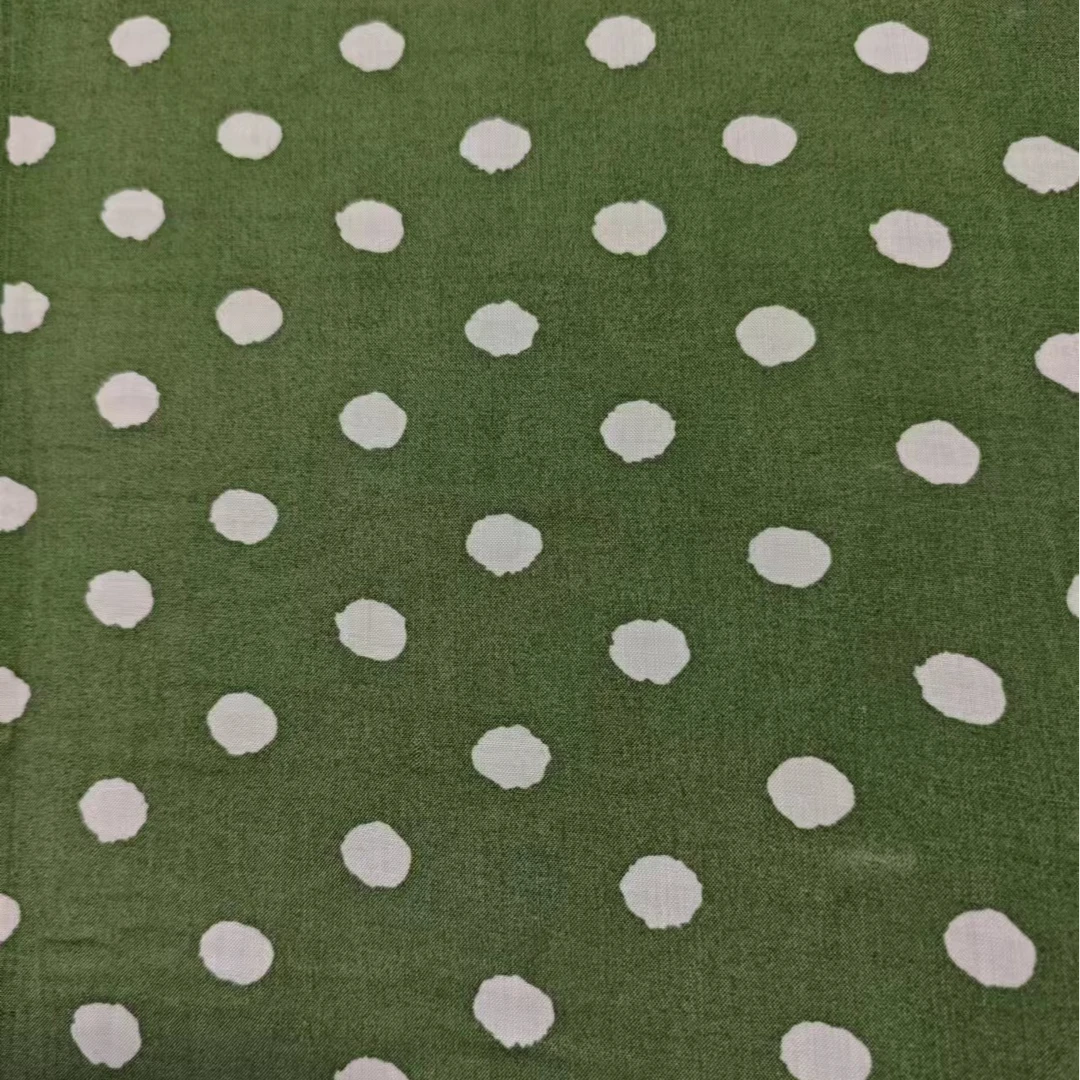 【绿底波点】买两米包邮 小吴布业精品绵绸连衣裙睡衣床单面料