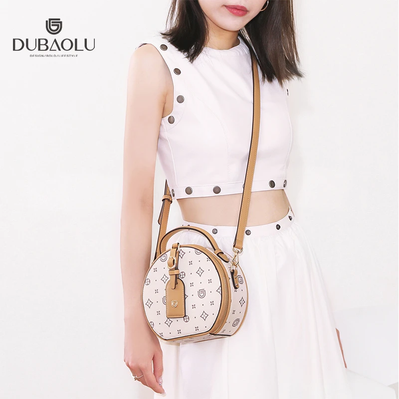 都宝路小众苹果包百搭印花小包包斜挎包法式单肩手提包包女小圆包
