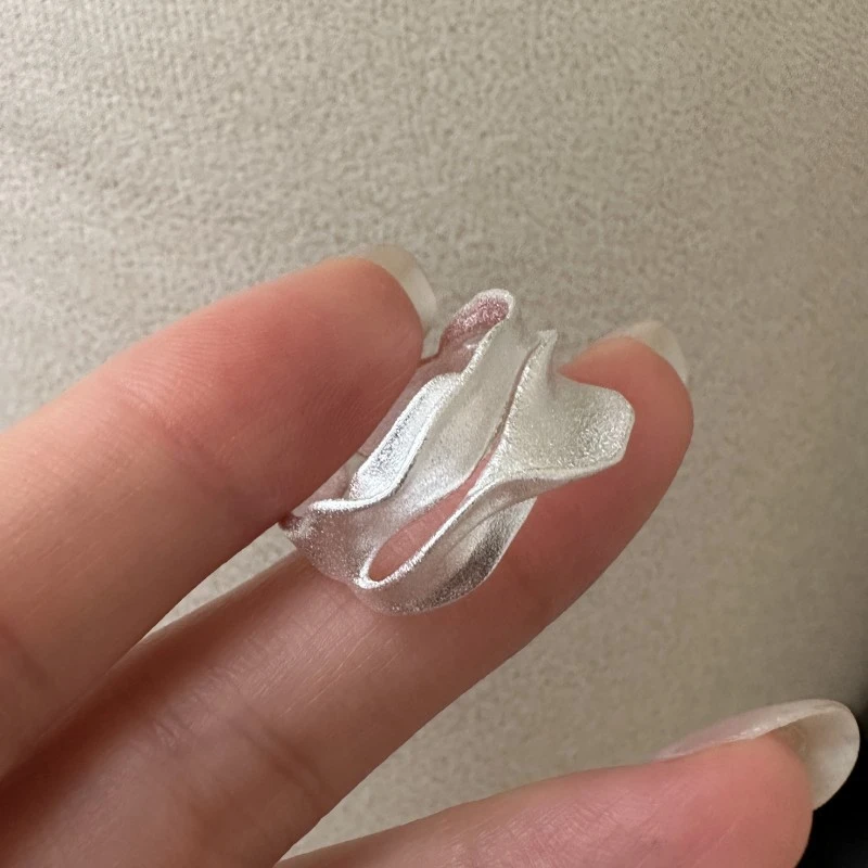 925银戒指 韩版烧白不规则褶皱纹理戒指INS风时尚气质设计感指环