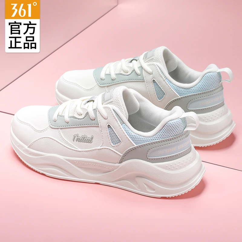 361°女鞋飞梦运动鞋秋季新款跑步鞋女皮面软底轻便舒适潮流休闲鞋