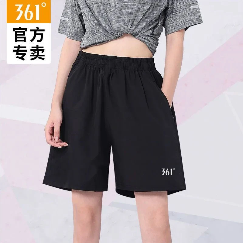 361度运动短裤女夏正品休闲跑步瑜伽速干五分健身裤女士大码短裤