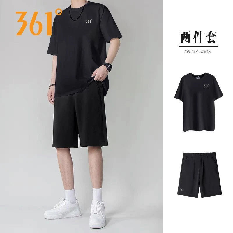 361运动服套装男冰丝薄款秋冬透气速干男士跑步短袖短裤两件秋冬