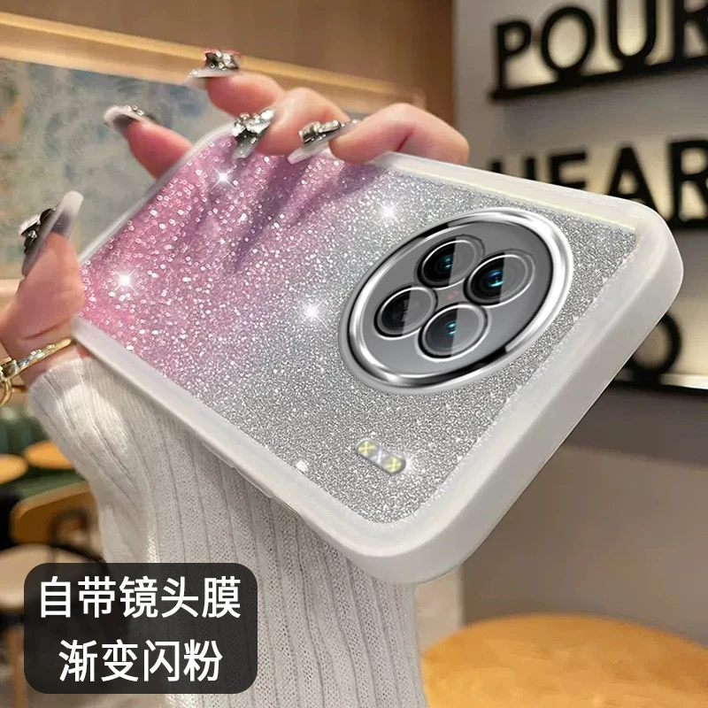 vivox100闪环壳女款网红i渐变透明保护壳创意包边镜头全包个性ins