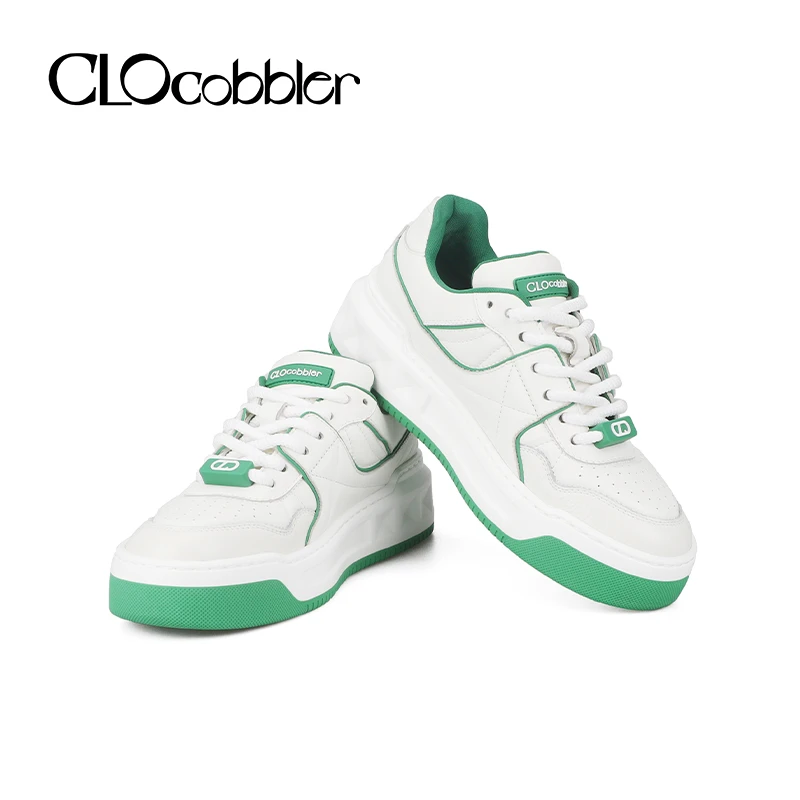 柯洛欧【男款】情侣款百搭经典空军一号夏季透气复古潮流韩范牛皮鞋