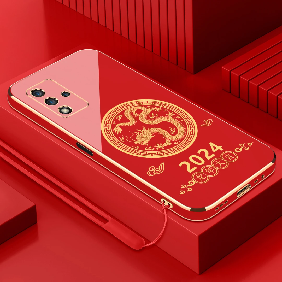 电镀龙年大吉适用oppoa93s手机壳防摔硅胶保护壳直边软壳手机套