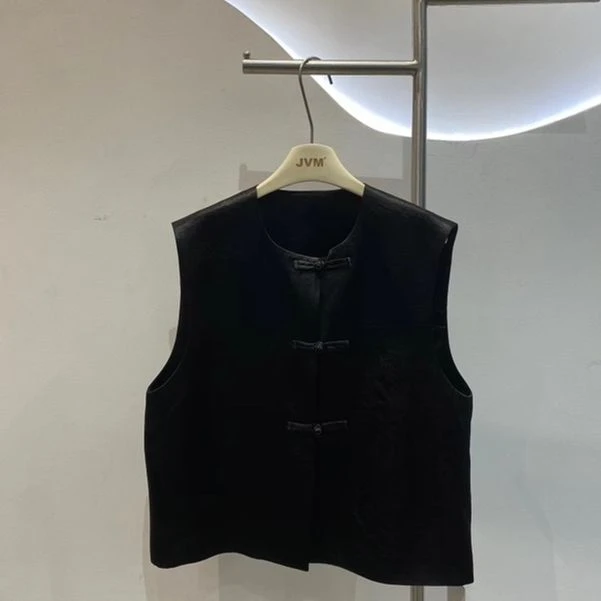 JVM时尚百搭休闲无袖复古中式马甲17711