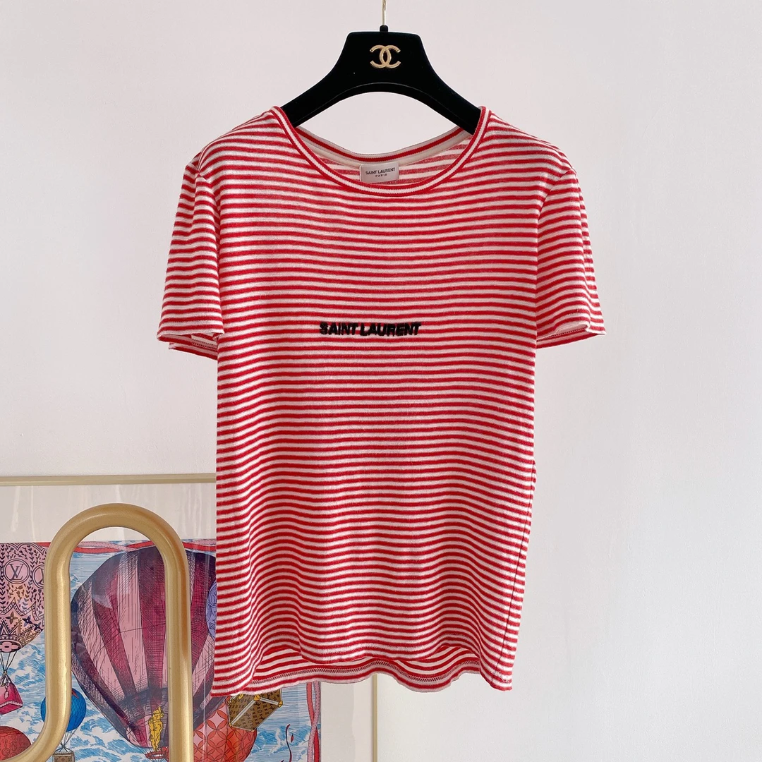 【Saint Laurent 】#圣罗兰条纹T恤/市8000/95新/09150213/黎