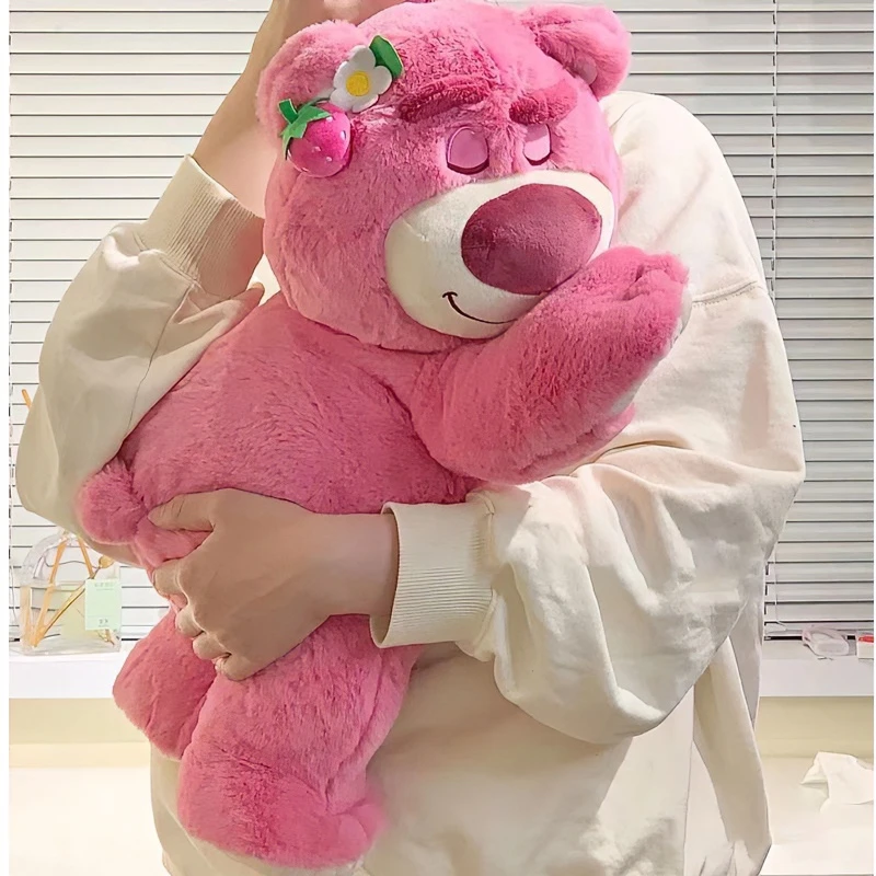 草莓熊抱抱桶小熊玩偶娃娃毛绒趴趴熊公仔毛绒趴枕玩具生日礼物