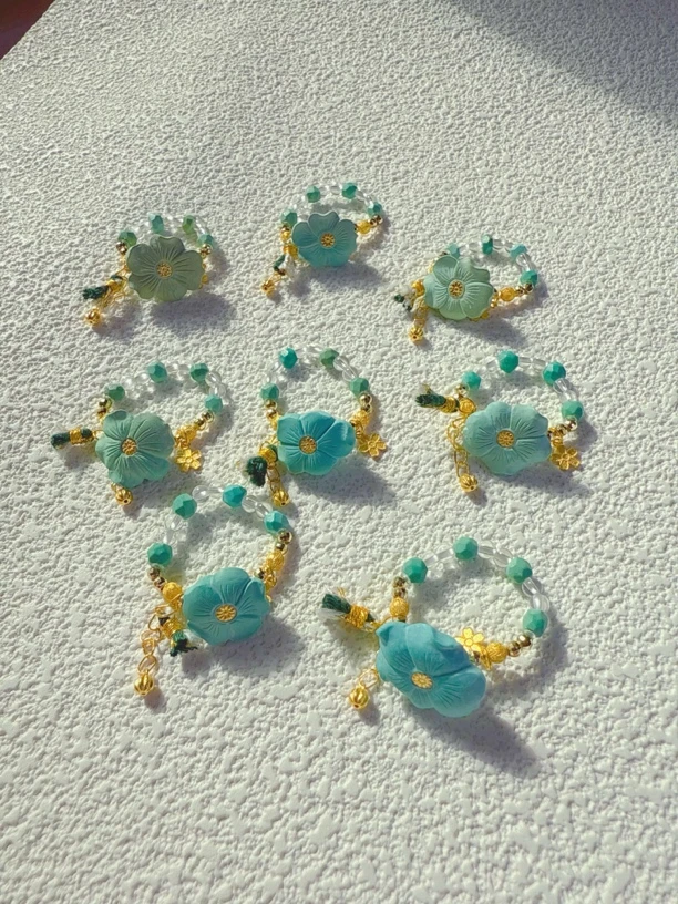 天然原矿绿松石繁花戒指 仙女款（多样性发货 发其一）