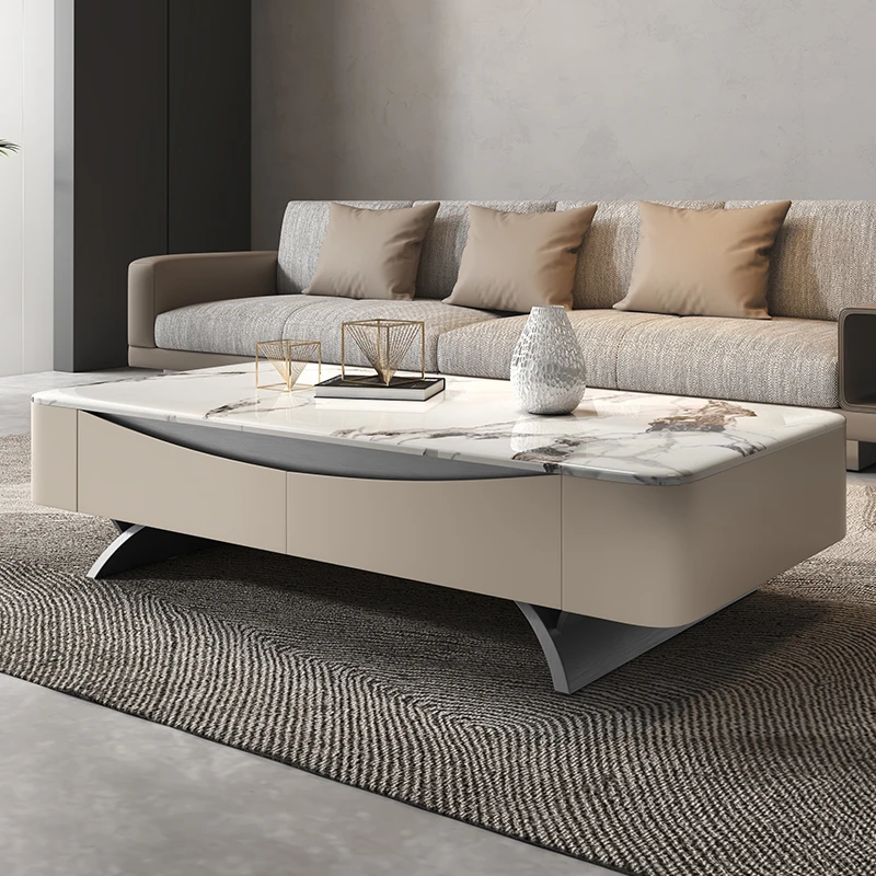 茶几客厅家用2024新款轻奢高级感广东佛山小户型岩板电视柜组合