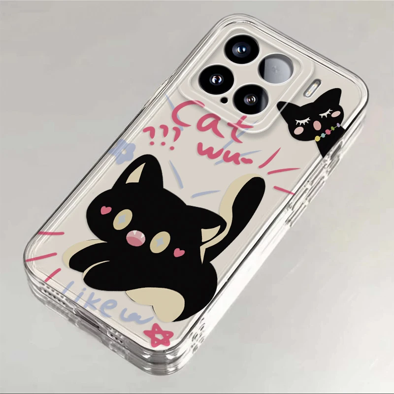 小米15网红惊讶猫咪新款透明手机壳卡通高颜值全包保护壳高级感
