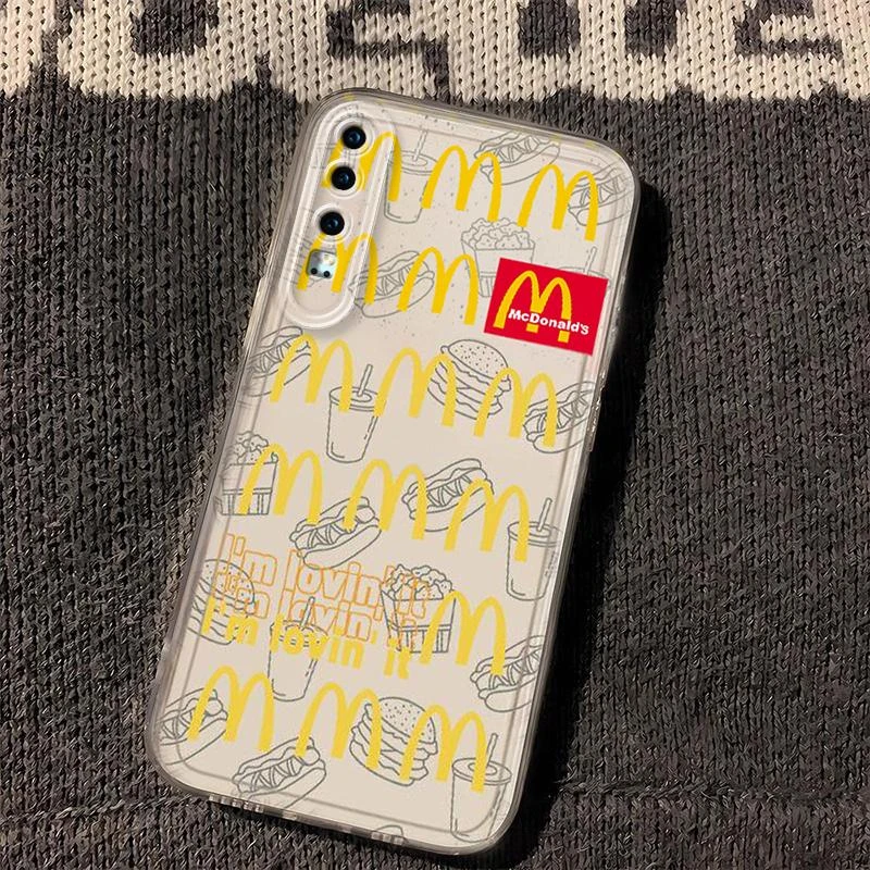 华为p30网红M记吉祥物新款手机壳网红防摔透明潮牌保护套全包磨砂