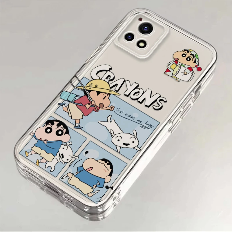 vivoy31s适用手机壳蜡笔小新秋游卡通透明全包软硅胶防摔保护男