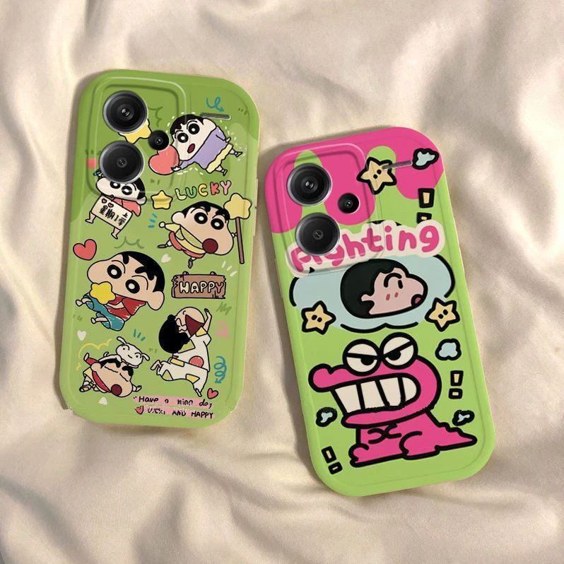 小米红米note13pro+新款手机壳蜡笔小新卡通可爱保护套超薄网红磨