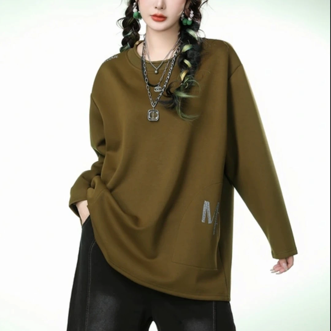 1130石头鱼中长款卫衣休闲宽松大码