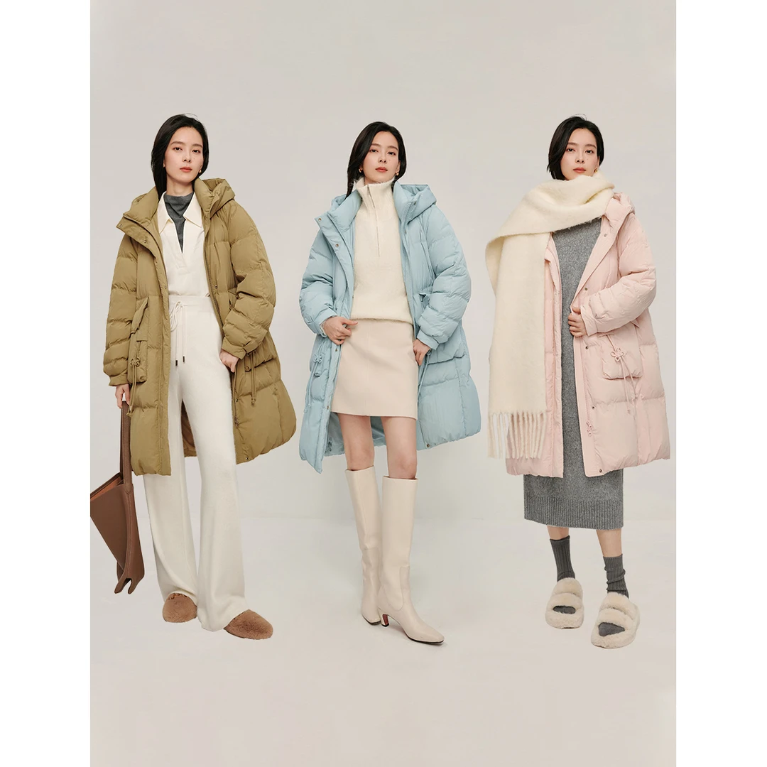 【雅韵东方】茵曼2025秋季中国结流苏保暖羽绒服长款女休闲百搭外套