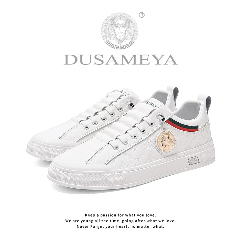 DUSAMEYA/杜莎米娅早秋新款商务休闲板鞋轻奢男鞋低帮百搭潮鞋