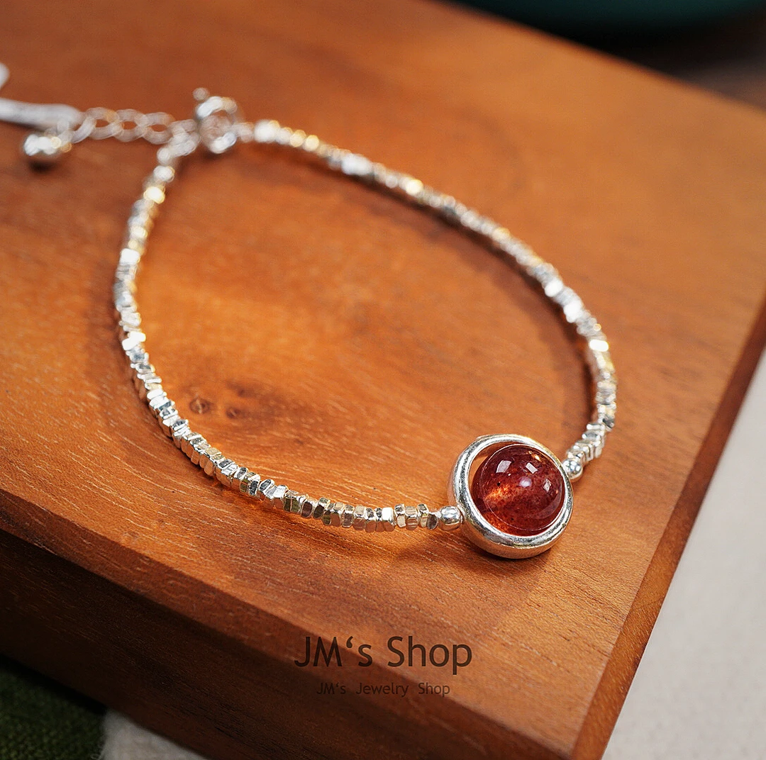 925银手链 【草莓】原创设计手工定制手作时尚小众设计感碎银手链