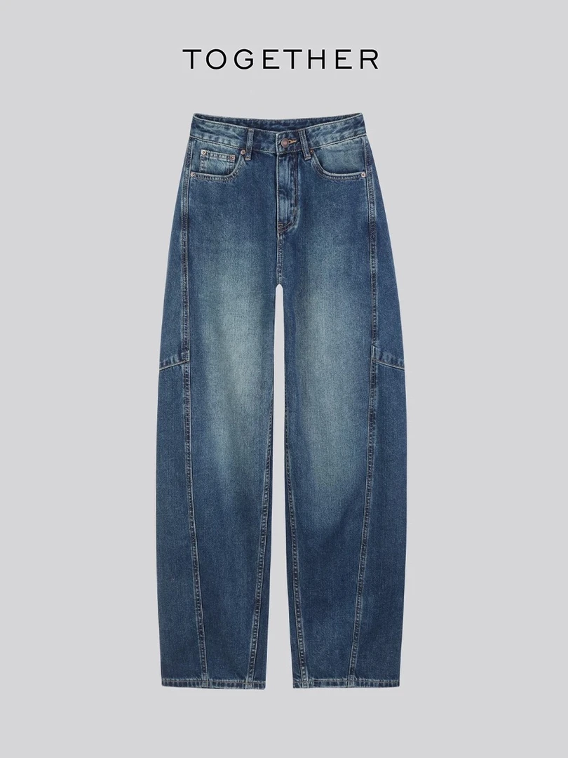 （欧欧）001-200夏季百搭直筒阔腿牛仔裤女