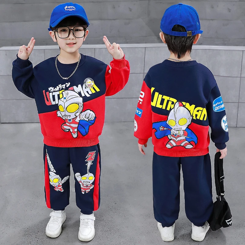 奥特曼男童春秋款套装2025新款痞帅小儿童宝宝秋季卫衣运动两件套