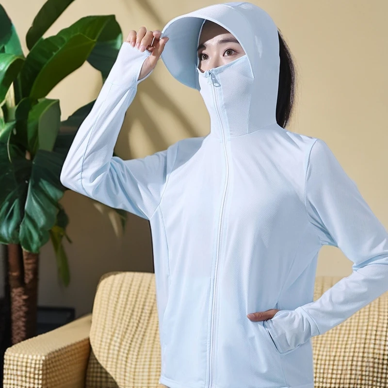 爆款冰丝夏天超薄透气户外防晒衣外套骑车高级防晒衣女款防晒衣