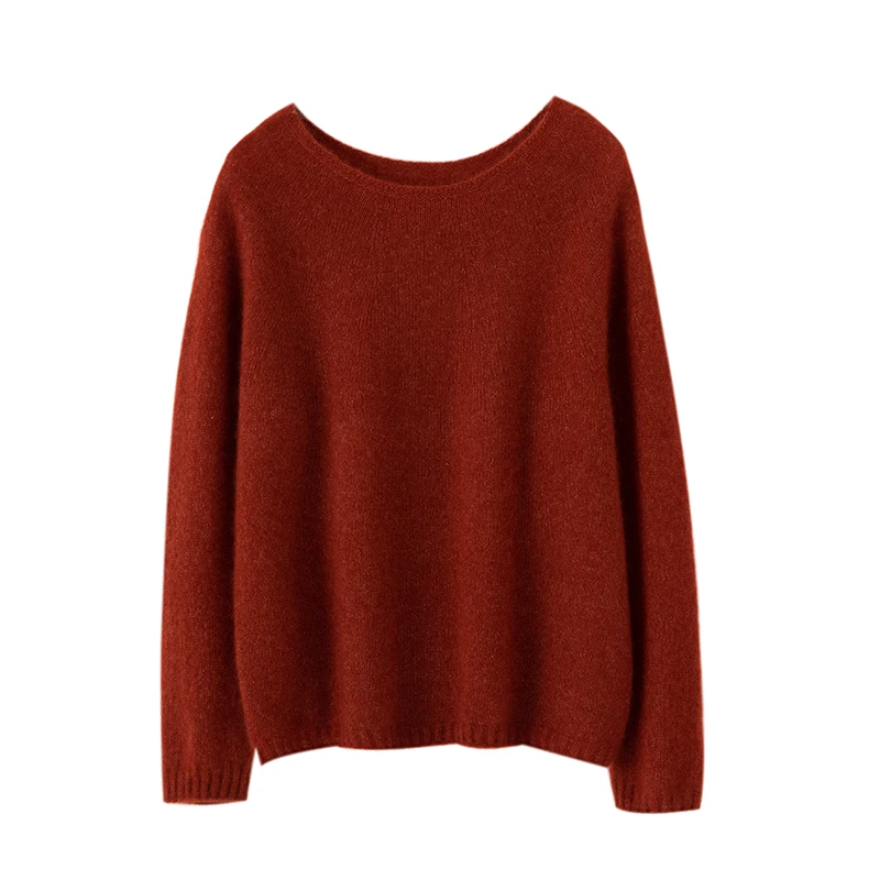 【山羊绒+桑蚕丝】一线成衣~温柔别致慵懒风   圆领真丝羊绒针织衫