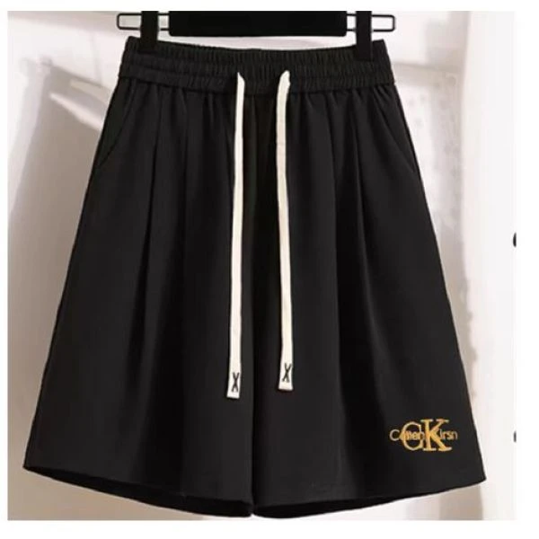 【燕总专属】CaltenKirsn休闲阔腿五分裤外穿松紧腰大码时尚CK004