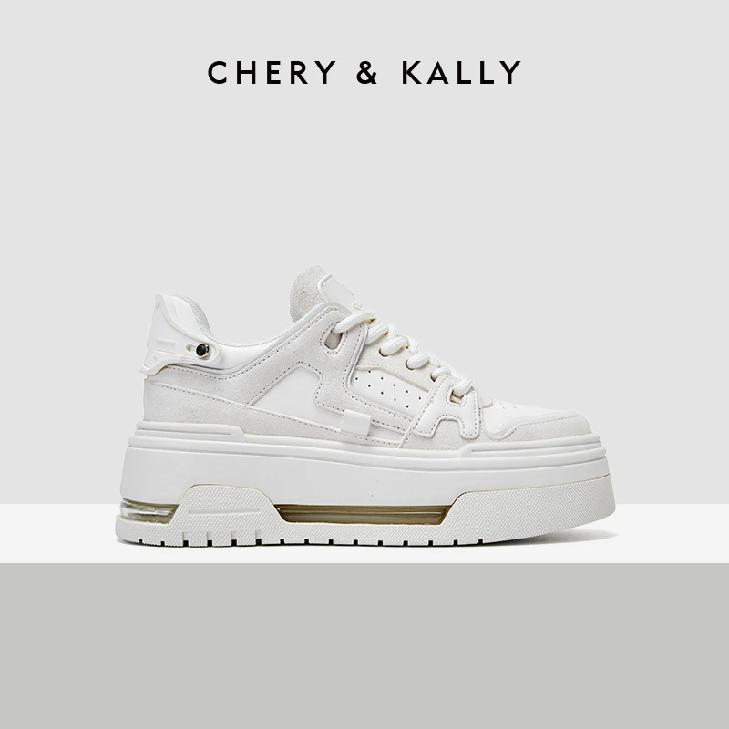 CHERY KALLY女士运动鞋时尚小白鞋增高厚底板鞋女百搭963XB3566