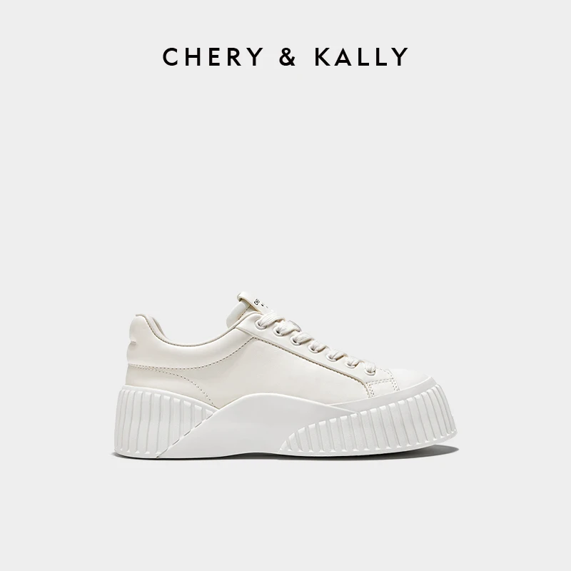 CHERY KALLY女鞋运动鞋小白鞋时尚百搭休闲鞋厚底系带963XB3334