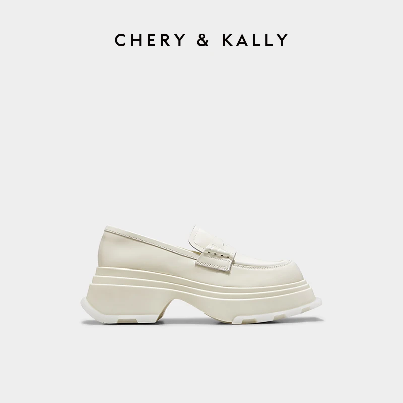 CHERY KALLY女鞋皮鞋单鞋乐福鞋时尚厚底英伦风圆头963PX3310