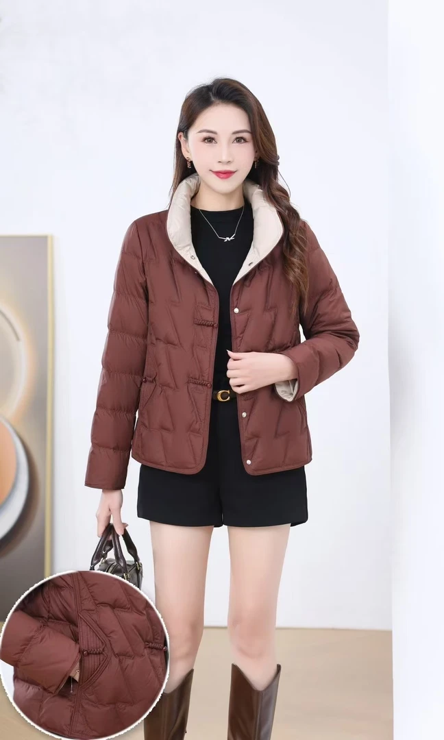 时尚短款气质宽松加厚显瘦保暖秋冬季新款外套中年防寒服2460