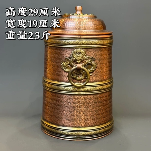 【传统纯铜手工铜制酸奶桶】纯铜材质手工酸奶桶