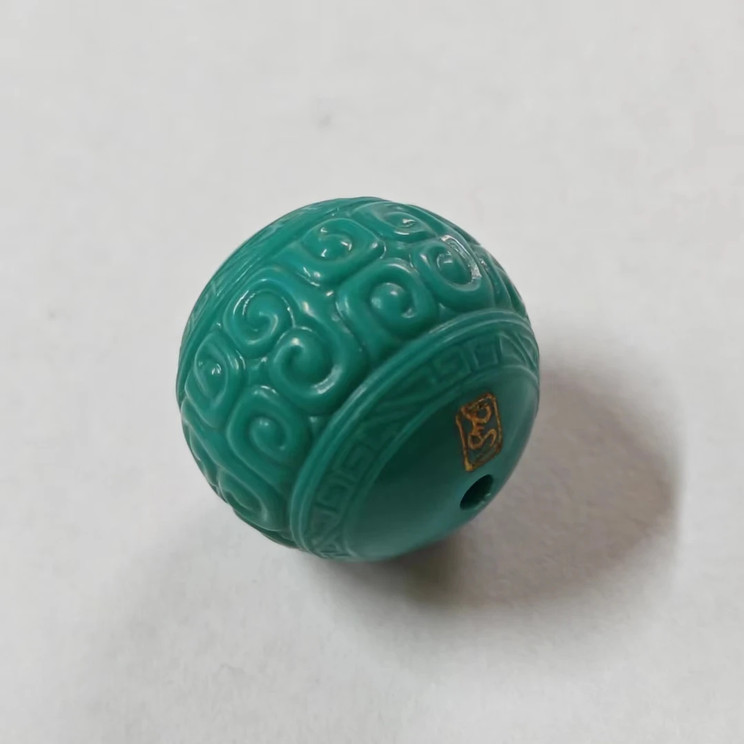 回纹绿松石圆珠配饰