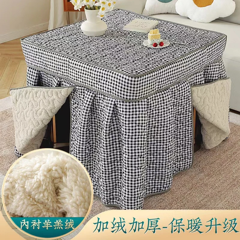 新款加厚电炉罩烤火罩被电烤炉罩子电暖炉套烤火架正方形桌布套罩